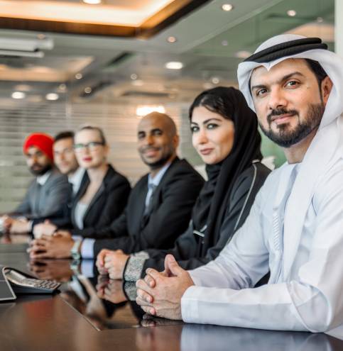 Multicultural business people meeting and talking about business - Multiracial business team meeting